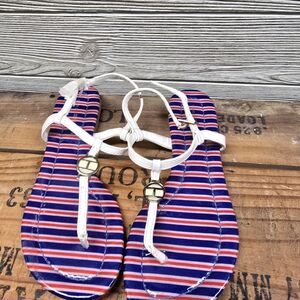 Tommy Hilfiger Red and Blue Striped Sandals